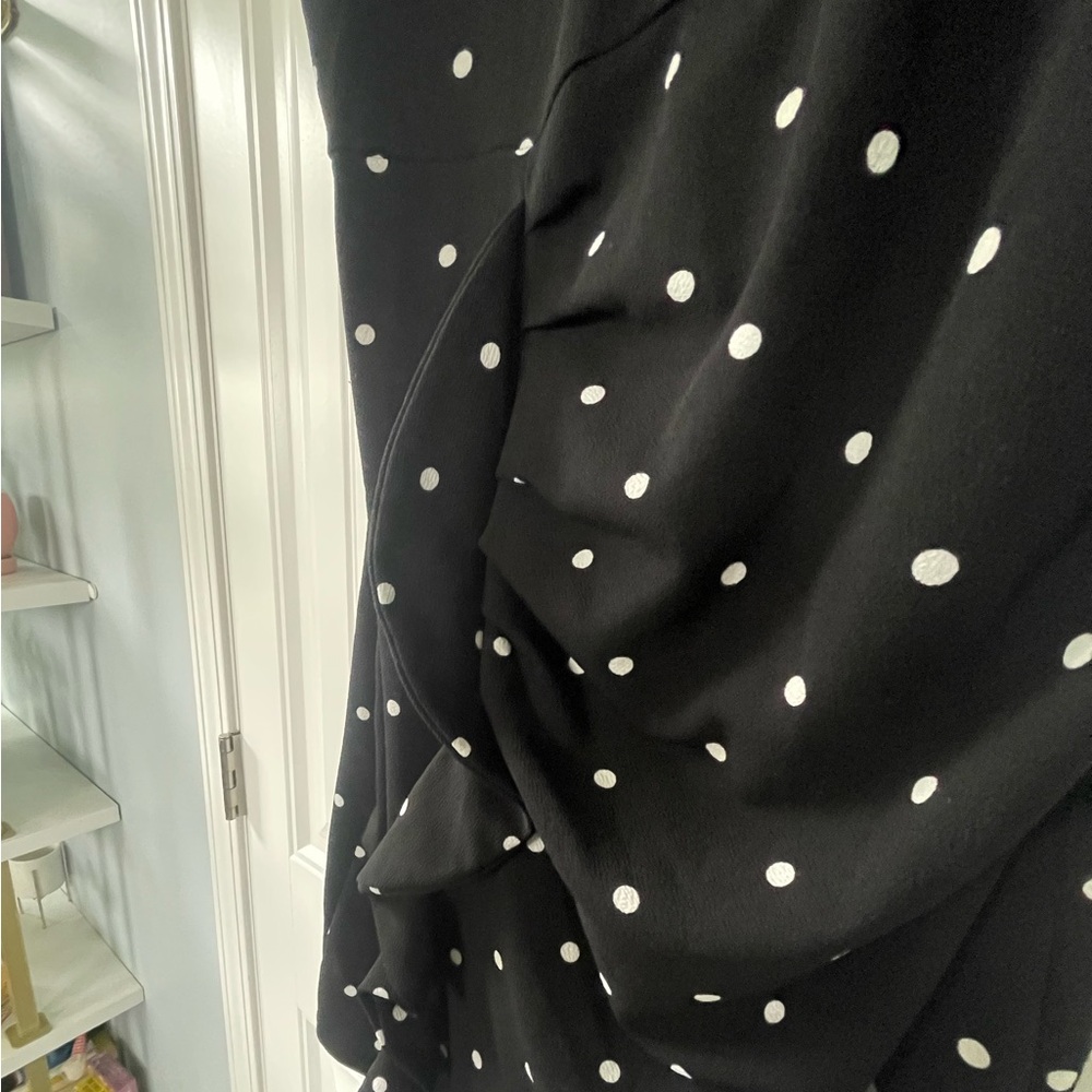 🆕 SHEIN 3X Black Midi Dress with White Dots - Picture 6 of 7